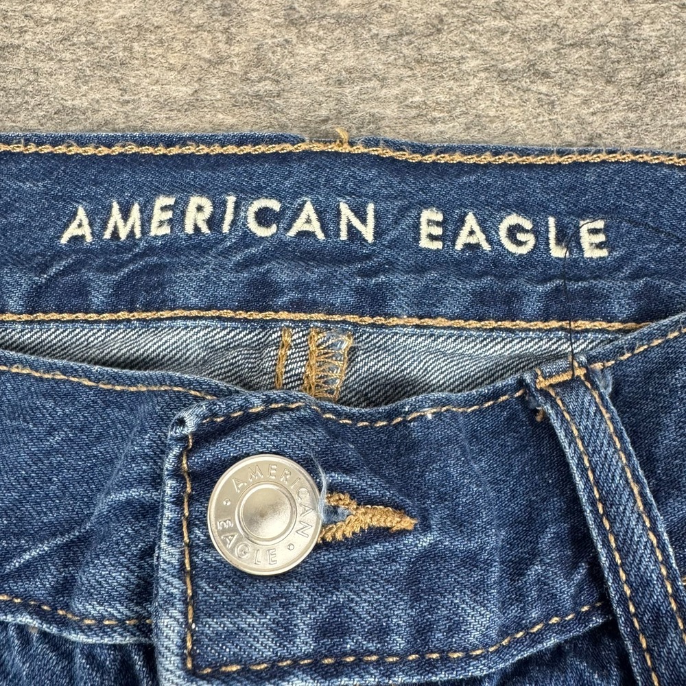 American Eagle Low Rise Ultra Wide Leg Denim Jeans 30" Cotton Blue Womens 4 - Picture 4 of 14
